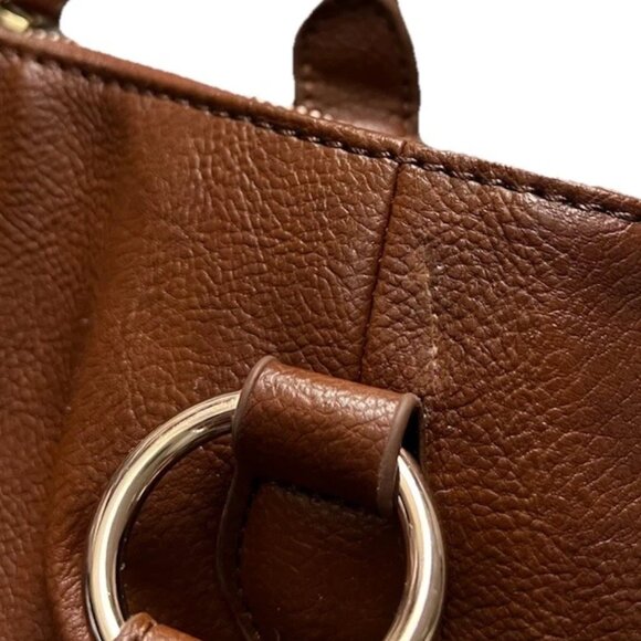 Aldo Women's Pebbled PVC Satchel Hobo Crossbody Bag Large Brown - Picture 7 of 7